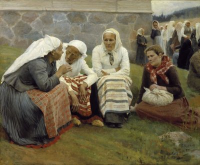 Women outside the Church at Ruokolahti by Albert Gustaf Aristides Edelfelt